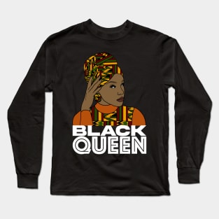 Black Queen Black Girl Magic Melanin Pride Black History Gift Long Sleeve T-Shirt